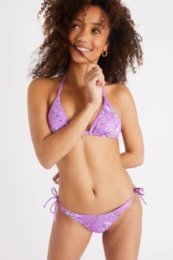 Banana Moon Bikini imprimé bandanas coloris lilas Rico & Lina Benita-Femme Échancré|Culotte Nouée