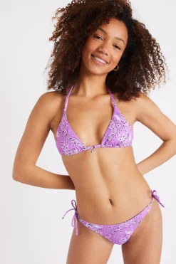 Banana Moon Bikini imprimé bandanas coloris lilas Rico & Lina Benita-Femme Échancré|Culotte Nouée